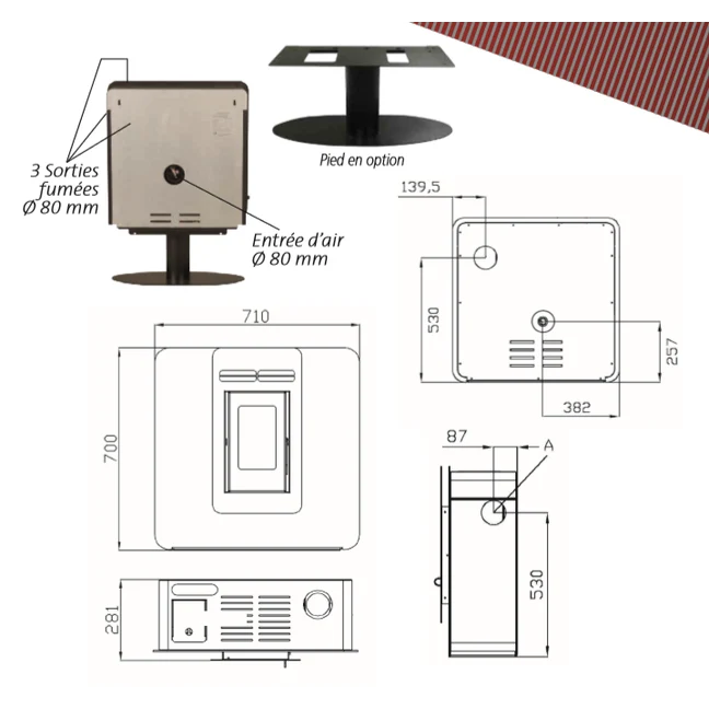 Poêle à Granulés Etanche EMAFLAM LUNA BLANC 5.6 kW