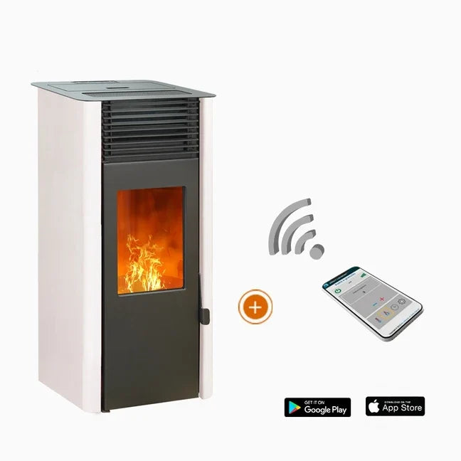 Pack promo : Poêle à granulés Etanche avec WiFi - EMAFLAM REVA - 8.2 kW