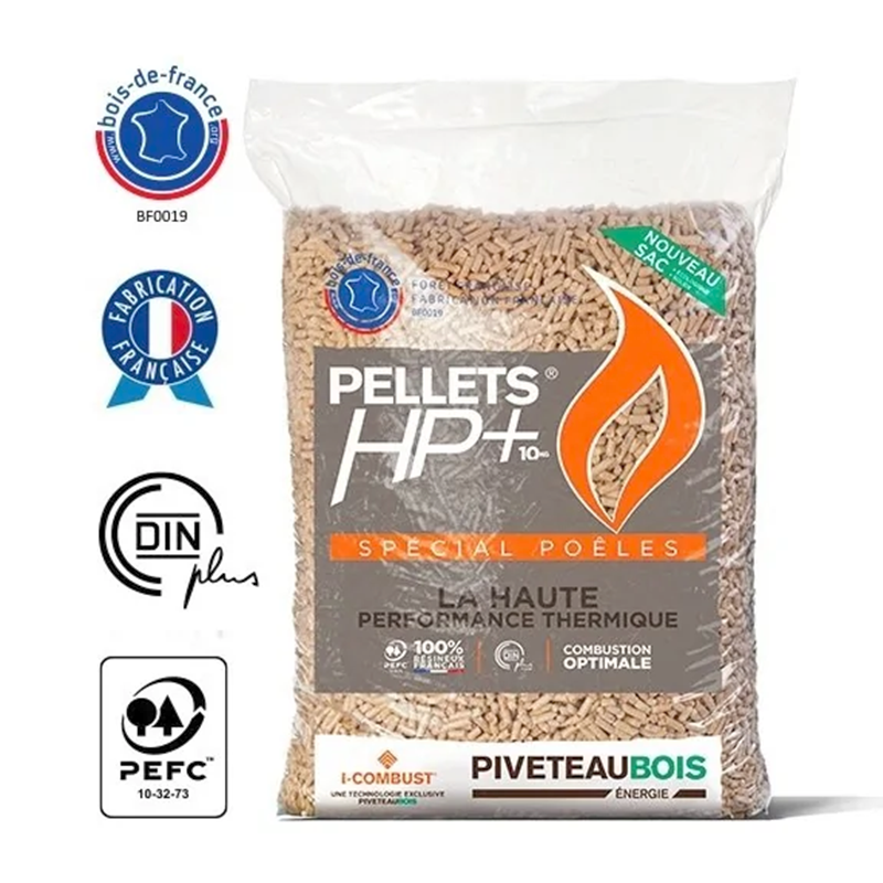 Granulés de Bois Français Piveteau HP+ – Palette 1080kg (72 sacs)