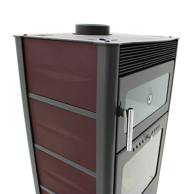 Poêle à bois avec four MODERNA Horno Luxe 7.78 kW Rouge